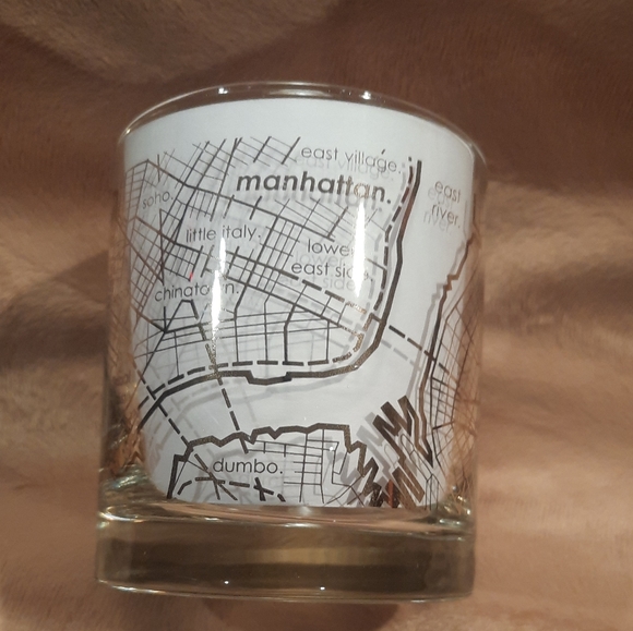 New York City Map Rocks Glass ~ Uncommon Green - Picture 3 of 8